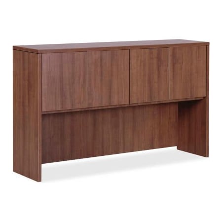 Lorell Lorell Hutch with Doors - 59" x 14.8" x 36" - Walnut - Essentials Series 69978